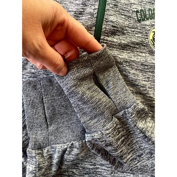 Womens CSU 1/4 Zip Pullover, Colorado State, Medium, Gray, Jacket, Lightweight - Picture 3 of 8